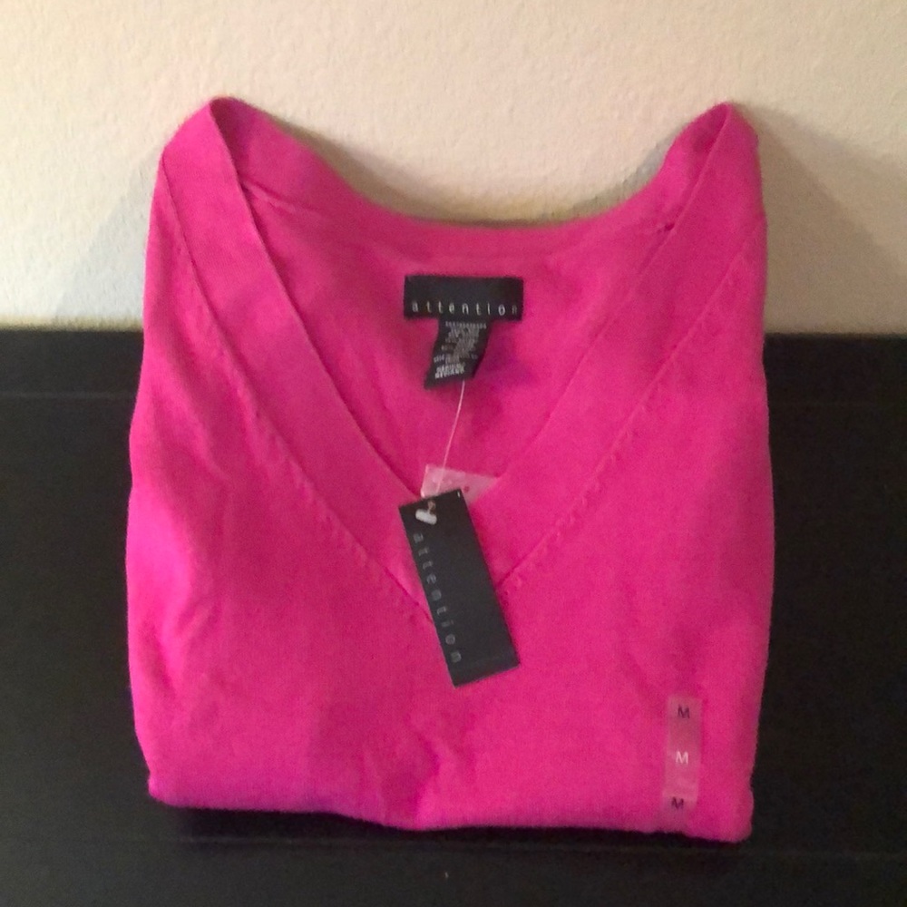 Pink attention pullover sweater